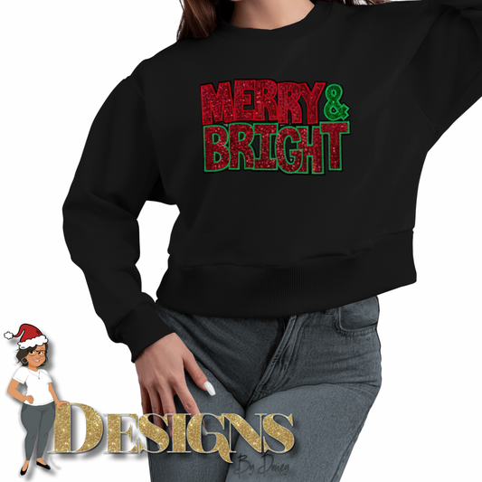 Merry and Bright Sequin Christmas Sweatshirt