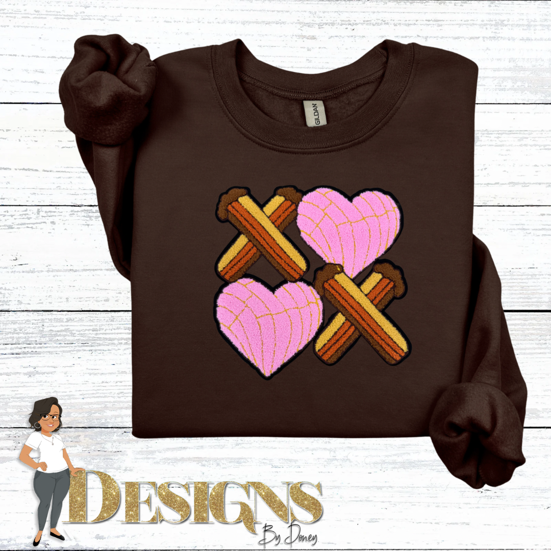 XOXO Churro Sauce Concha Valentine’s Day Sweatshirt