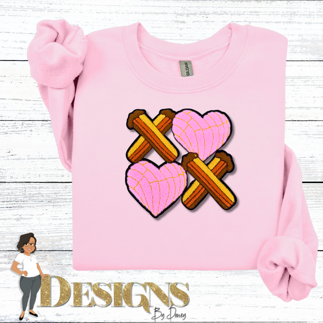 XOXO Churro Sauce Concha Valentine’s Day Sweatshirt