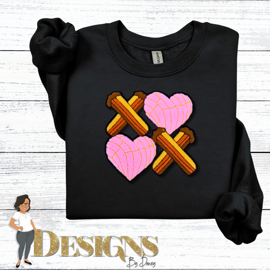XOXO Churro Sauce Concha Valentine’s Day Sweatshirt