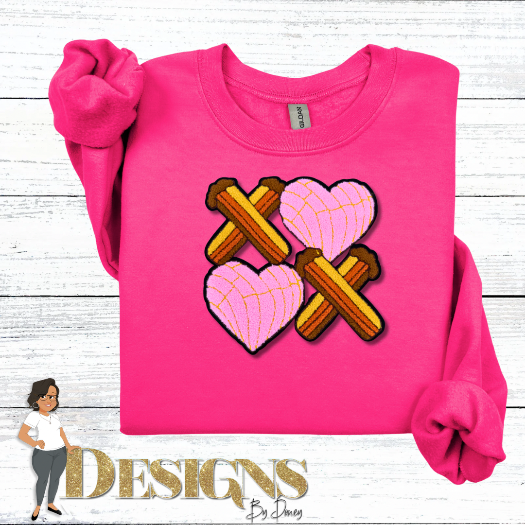 XOXO Churro Sauce Concha Valentine’s Day Sweatshirt
