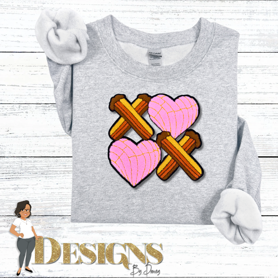 XOXO Churro Sauce Concha Valentine’s Day Sweatshirt