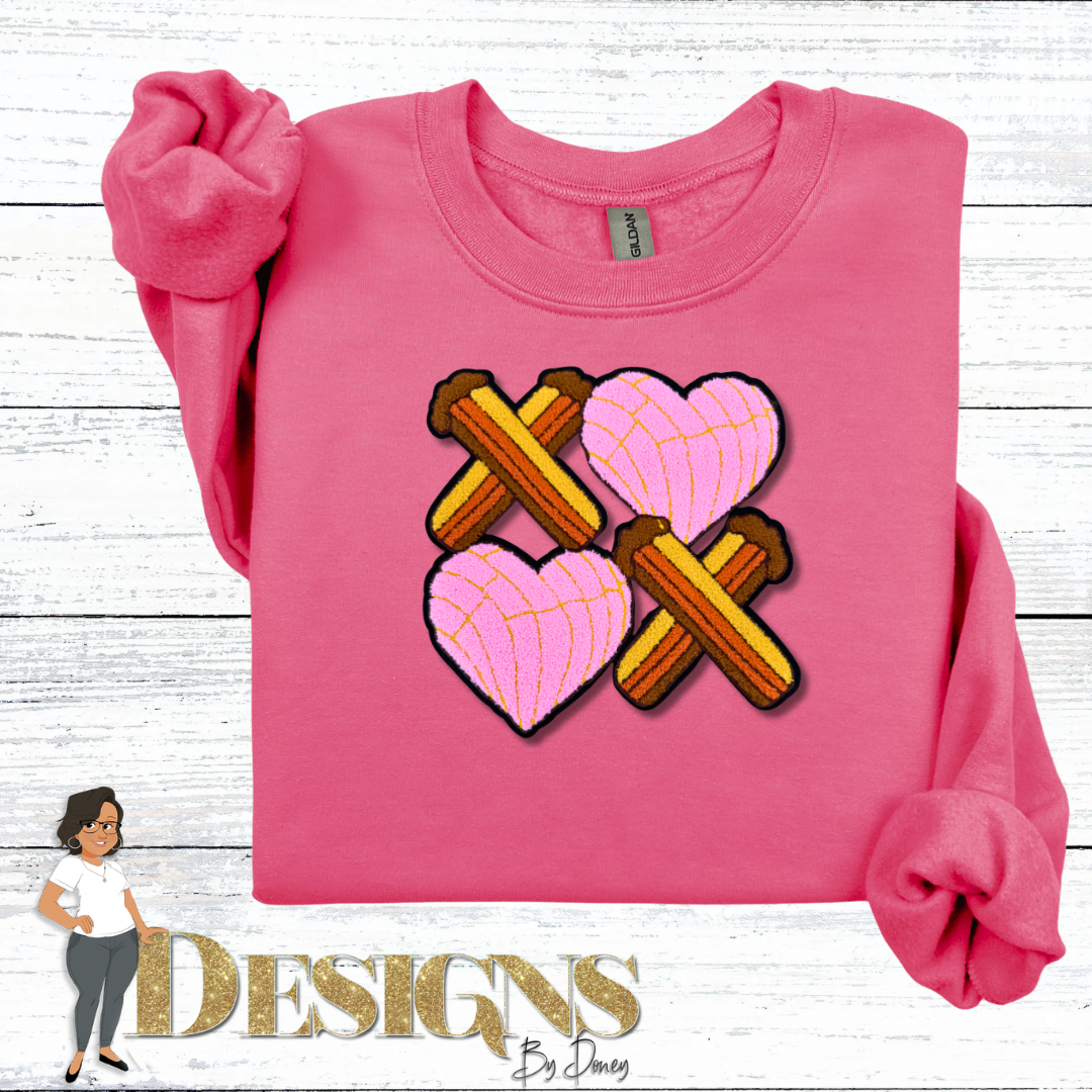 XOXO Churro Sauce Concha Valentine’s Day Sweatshirt
