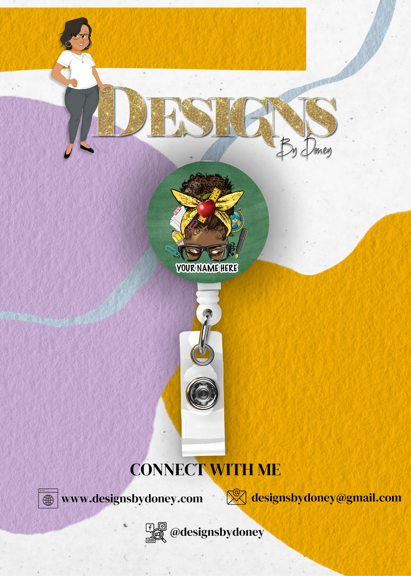 Teacher Life Acrylic Badge Reel