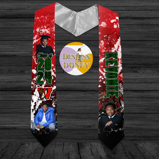 Custom Graduation Stole; Graduation Sash