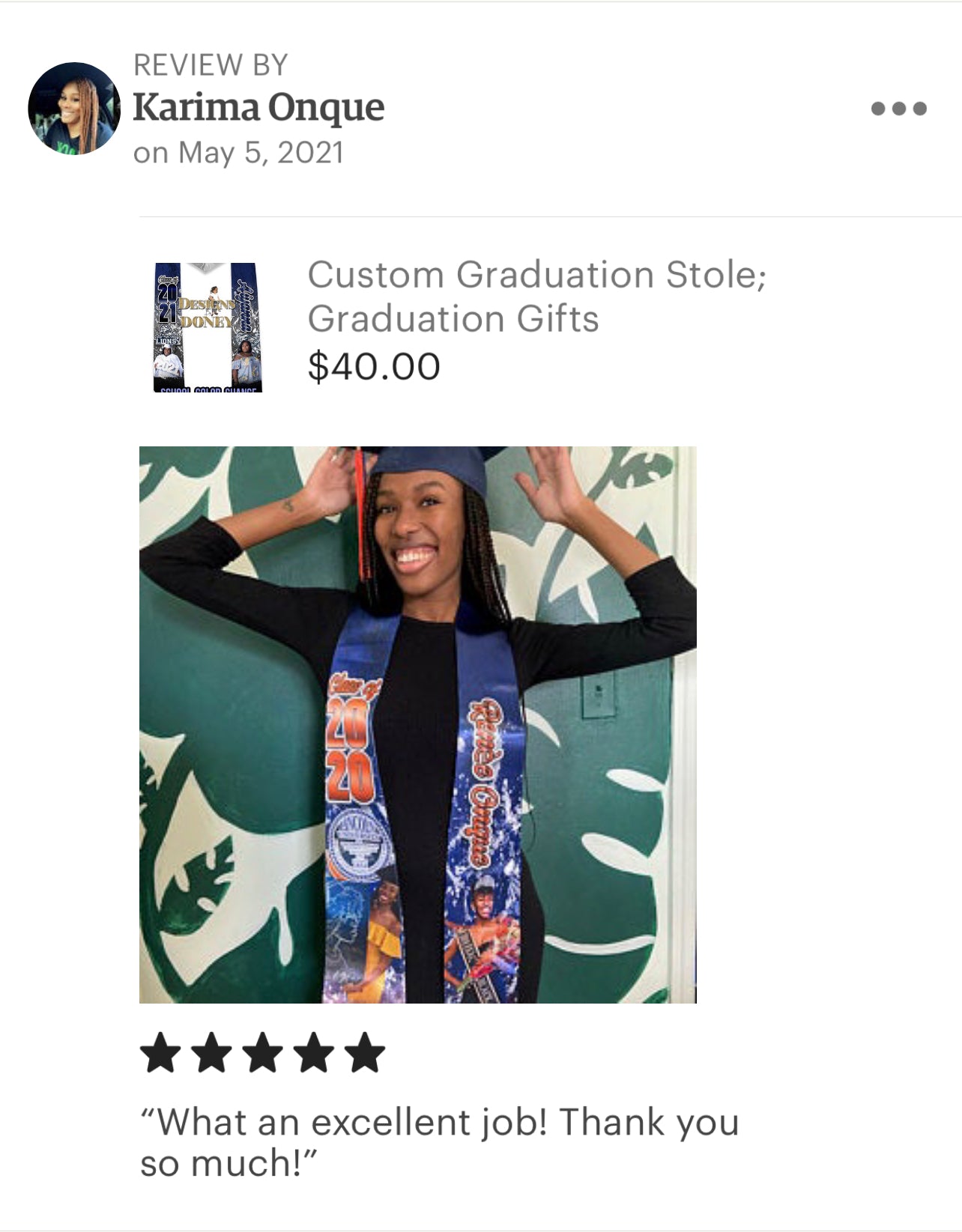 Custom Graduation Stole; Graduation Sash