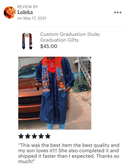 Custom Graduation Stole; Graduation Sash