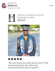 Custom Graduation Stole; Graduation Sash