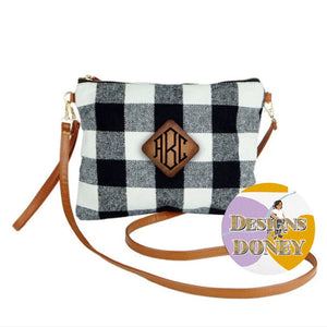 Monogram Buffalo Plaid Clutch Purse