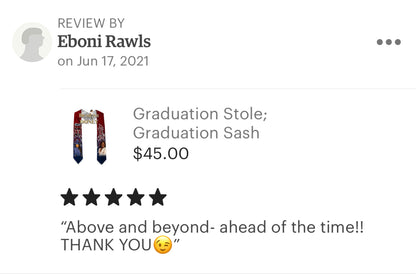 Custom Graduation Stole; Graduation Sash